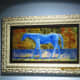 GOLD HORSE (Blue)): MIXED MEDIA PAINTING GICLEE ON CANVAS, HAND EMBELLISHED AND SIGNED, UNIQUE (2015) (I don't capture it very well but the background is quite glittery)