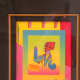 "LOVE ON THE BLINDS": Mixed media w/ acrylic lithography, signed, and a unique variation (2006)