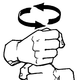 Coffee in Sign Language : move your hands as if you were making coffee on an old coffee grinder (the left hand stays still while the right hand turns the crank).