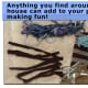 Scraps or unused stuff from around the house can make a great puppet personality! Just use your imagination! Yarn does make some really cool hair though.