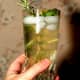 Garnish with a fresh sprig of rosemary and basil and serve.