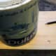 Mark wood to cut using paint tin as template