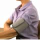 This is the upper arm blood pressure monitor from Omron in position. You can view an Amazon video of this product in use by using the link (above left).