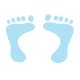 Two blue baby boy footprints.