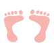 Two pink baby girl footprints.