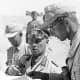 Field Marshal Erwin Rommel, with aides during the desert campaign Spring 1942.
