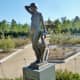 In rose garden section: Dawn Sculpture by Helen Journey ~ Donated by Mrs. Mary Helen Vining in 1971 