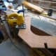 Cutting the corresponding bridle joints in the middle shelf