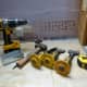 With all the tools laid out, started by drilling holes into the brickwork to the required depth