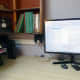New six-gang extension lead, individually switched, wall mounted at the back of the desk