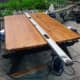 Pine table top, from a redundant pine table, to be used for the new alcove shelving