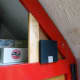 Wooden decorative facing glued and screwed in place for the rear leftspeaker