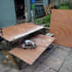 Sheet of 12mm (1/2 inch) plywood, 4ft x 8ft plywood cut into sections to make a new corner unit 3ft x 2ft along its two lengths