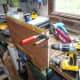 Adding the end piano hinge to one of the door sections