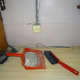 Channel chiselled into wall, ready to bury the phone cable