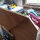 Hinging the two door sections together with piano hinge