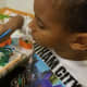 Blaze loves painting and blending colours together.
