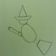 Add a tilted trapezoid for the brush of the broom.