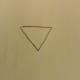 Draw an upside down triangle for his head.