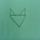 Draw two right triangles on top of his head for ears (make sure they reflect each other).