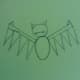 Draw a line and two little triangles (or acute angles) for the mouth. Blah!