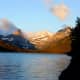 Mountain seen from my campsite on Cosley Lake, Glacier National Park, Montana