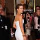 Kate Beckinsale in a gorgeous form fitting strapless dress and sexy high heel sandals at the premiere of Die Hard 4