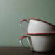 I love enamel camping serveware like these charming cups.