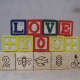 Mom's great-grandson left her little messages of love by using his blocks in a most creative way. 