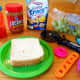 The ingredients to make an alien sandwich.
