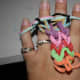 The back side of the hand doing finger looping