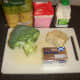 Principal ingredients for broccoli and Stilton cheese pasta