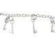 This shows how a group of the key charms looks on a traditional curb chain bracelet.