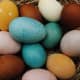 Different colored chicken eggs