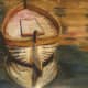 Row Boat painting with oil antiquing wash over it.