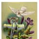 White dove with cross and flowers free Easter card