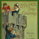 Kissing the Blarney stone vintage postcard