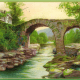 Old Weir Bridge in Killarney, Ireland vintage postcard