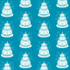 Whimsical birthday cake scrapbook paper design: teal background