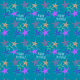 Starburst and "Happy Birthday" scrapbook paper design -- teal background