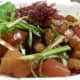 Hawaiian Ahi Poke - raw ahi (tuna), green onion, Hawaiian chili pepper, soy sauce and limu (seaweed
