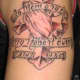 R.I.P. Tattoo With Praying Hands