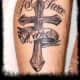 R.I.P. Tattoo With Cross and Banner