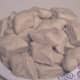 Raw dumplings ready to drop into the boiling soup mix.
