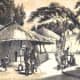 Painting of a traditional Tswana village by artist Samuel Daniell 