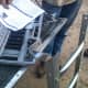 Consult your manual so you can be sure what the manufacturer intended. Brackets are bolted to the first section prior to installation.