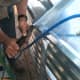 Because grain bins are used in all weathers by often weary people, it is prudent to make sure your ladder is as safe as possible. Crimp the corners of the uprights so they are unlikely to cause injury. Crimp all surrounding projections.