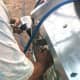 Nuts are tightened on the bolts as for the wall sheets. A high torque is needed. The rungs can be tightened by one person.