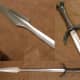A recreation of a German boar sword