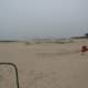 Sandbanks Pavilion looking towards The Haven and The Purbeck Hills.